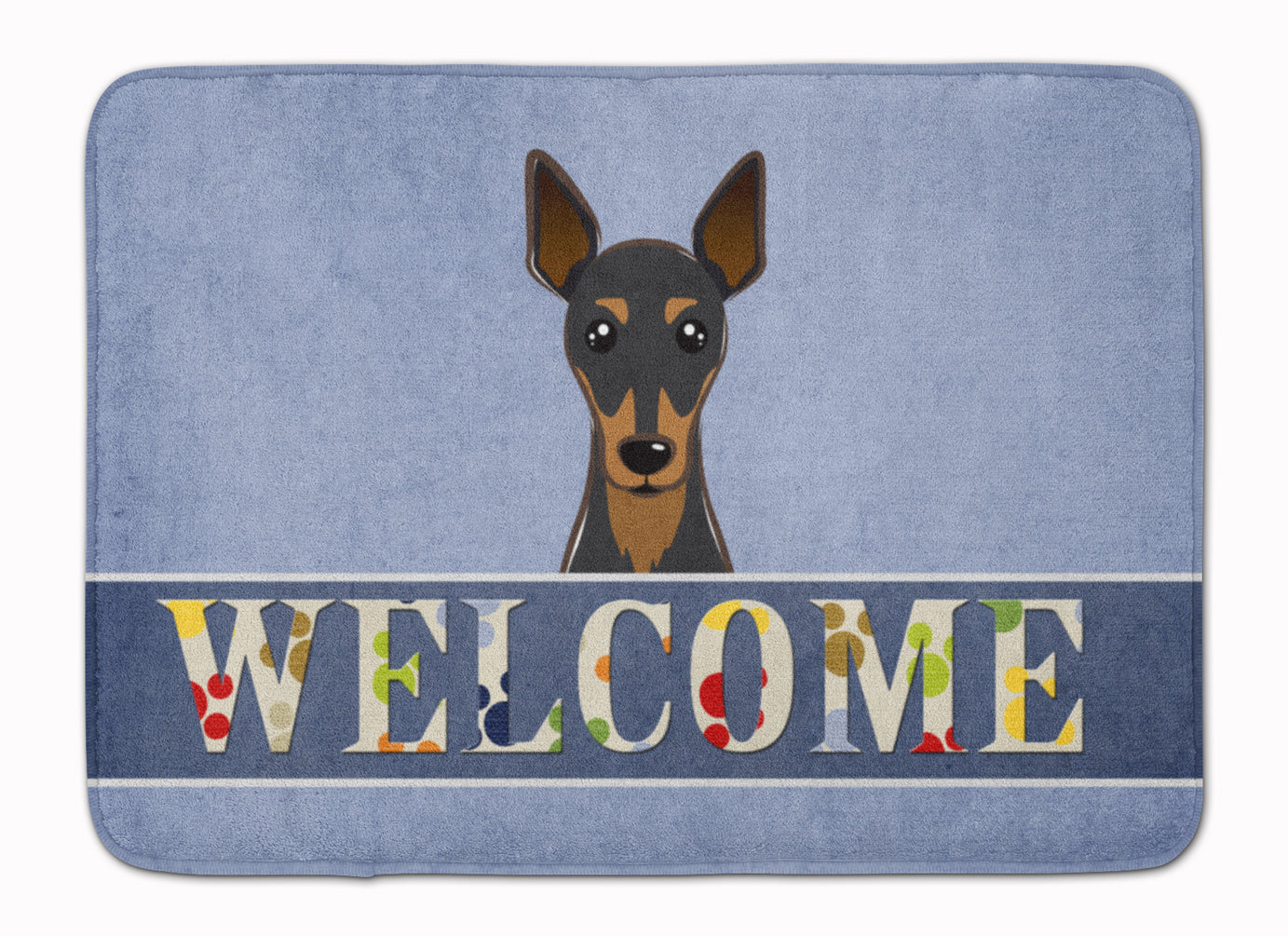 Min Pin Welcome Memory Foam Kitchen Mat Machine Washable Anti-Fatigue Cushion Comfort Bath or Kitchen Rug