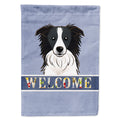 Border Collie Welcome House Flag 28x40 Porch Sleeve Pole Decorative Outside Yard Banner Artwork Wall Hanging, Polyester