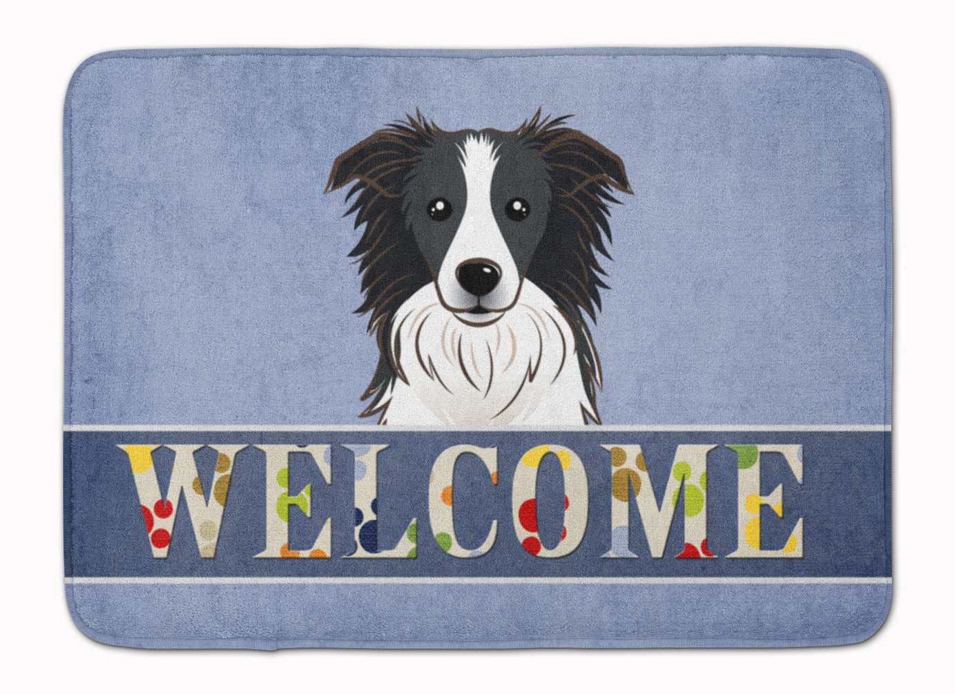 Border Collie Welcome Memory Foam Kitchen Mat Machine Washable Anti-Fatigue Cushion Comfort Bath or Kitchen Rug