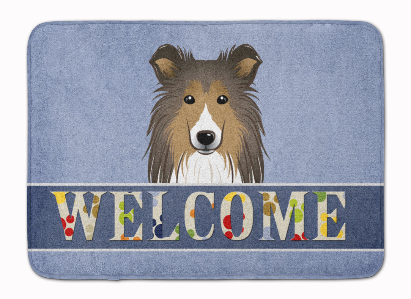 Sheltie Welcome Memory Foam Kitchen Mat Machine Washable Anti-Fatigue Cushion Comfort Bath or Kitchen Rug