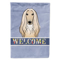 Afghan Hound Welcome House Flag 28x40 Porch Sleeve Pole Decorative Outside Yard Banner Artwork Wall Hanging, Polyester