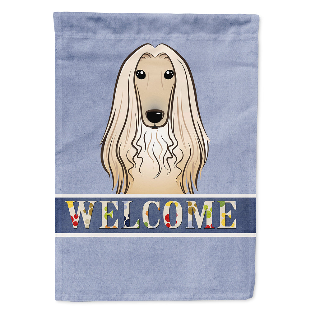 Afghan Hound Welcome House Flag 28x40 Porch Sleeve Pole Decorative Outside Yard Banner Artwork Wall Hanging, Polyester