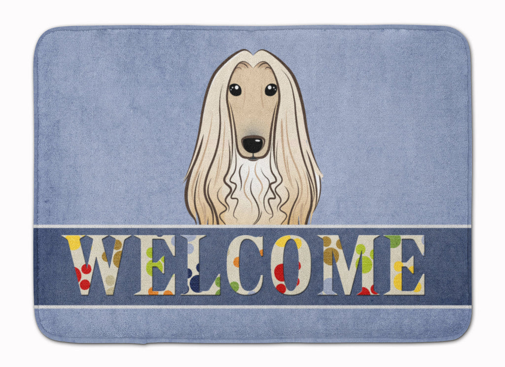 Afghan Hound Welcome Memory Foam Kitchen Mat Machine Washable Anti-Fatigue Cushion Comfort Bath or Kitchen Rug