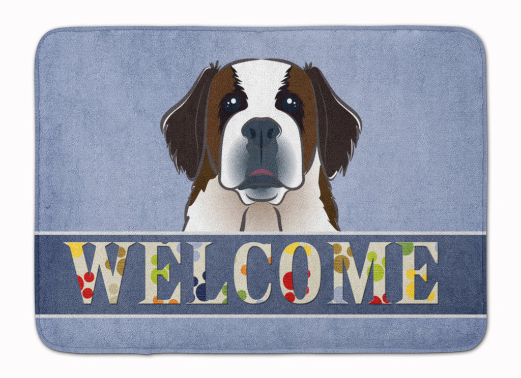 Saint Bernard Welcome Memory Foam Kitchen Mat Machine Washable Anti-Fatigue Cushion Comfort Bath or Kitchen Rug