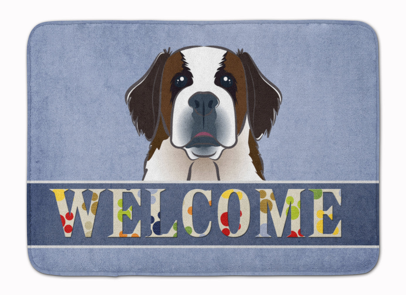 Saint Bernard Welcome Memory Foam Kitchen Mat Machine Washable Anti-Fatigue Cushion Comfort Bath or Kitchen Rug