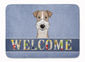 Wire Haired Fox Terrier Welcome Memory Foam Kitchen Mat Machine Washable Anti-Fatigue Cushion Comfort Bath or Kitchen Rug