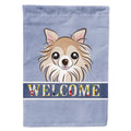 Chihuahua Welcome House Flag 28x40 Porch Sleeve Pole Decorative Outside Yard Banner Artwork Wall Hanging, Polyester