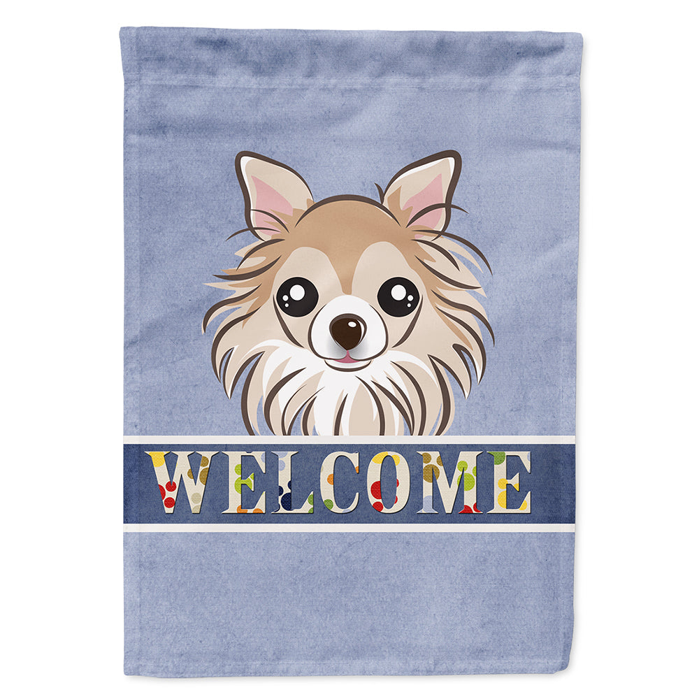 Chihuahua Welcome House Flag 28x40 Porch Sleeve Pole Decorative Outside Yard Banner Artwork Wall Hanging, Polyester