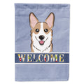 Sable Corgi Welcome House Flag 28x40 Porch Sleeve Pole Decorative Outside Yard Banner Artwork Wall Hanging, Polyester