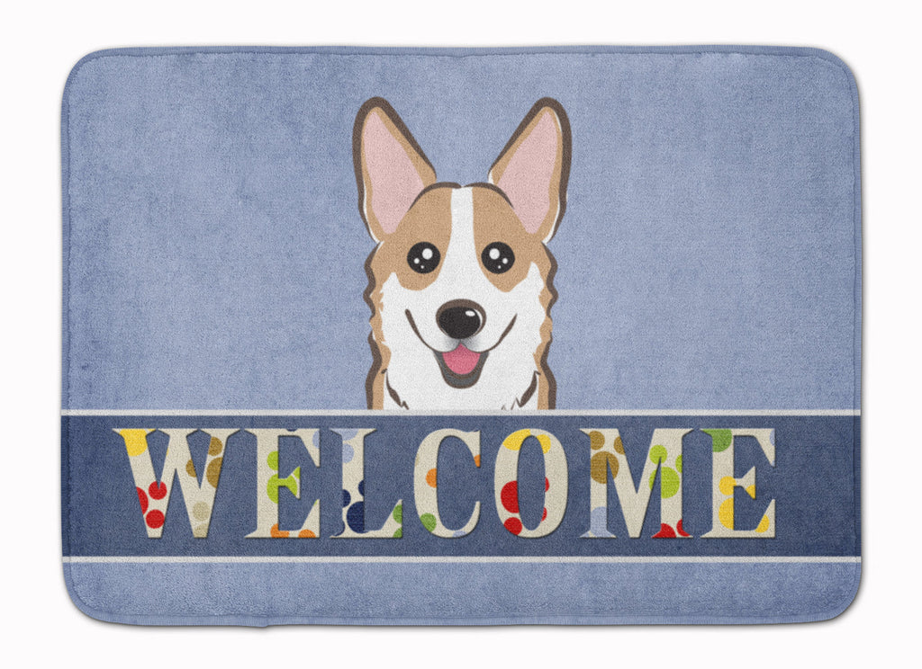 Sable Corgi Welcome Memory Foam Kitchen Mat Machine Washable Anti-Fatigue Cushion Comfort Bath or Kitchen Rug