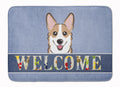 Sable Corgi Welcome Memory Foam Kitchen Mat Machine Washable Anti-Fatigue Cushion Comfort Bath or Kitchen Rug