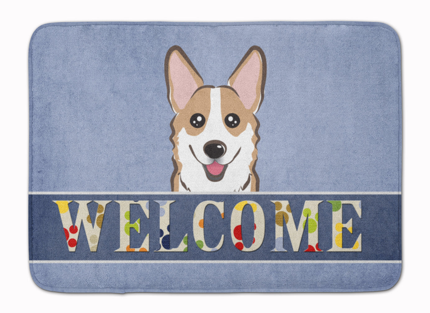 Sable Corgi Welcome Memory Foam Kitchen Mat Machine Washable Anti-Fatigue Cushion Comfort Bath or Kitchen Rug