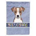 Jack Russell Terrier Welcome House Flag 28x40 Porch Sleeve Pole Decorative Outside Yard Banner Artwork Wall Hanging, Polyester