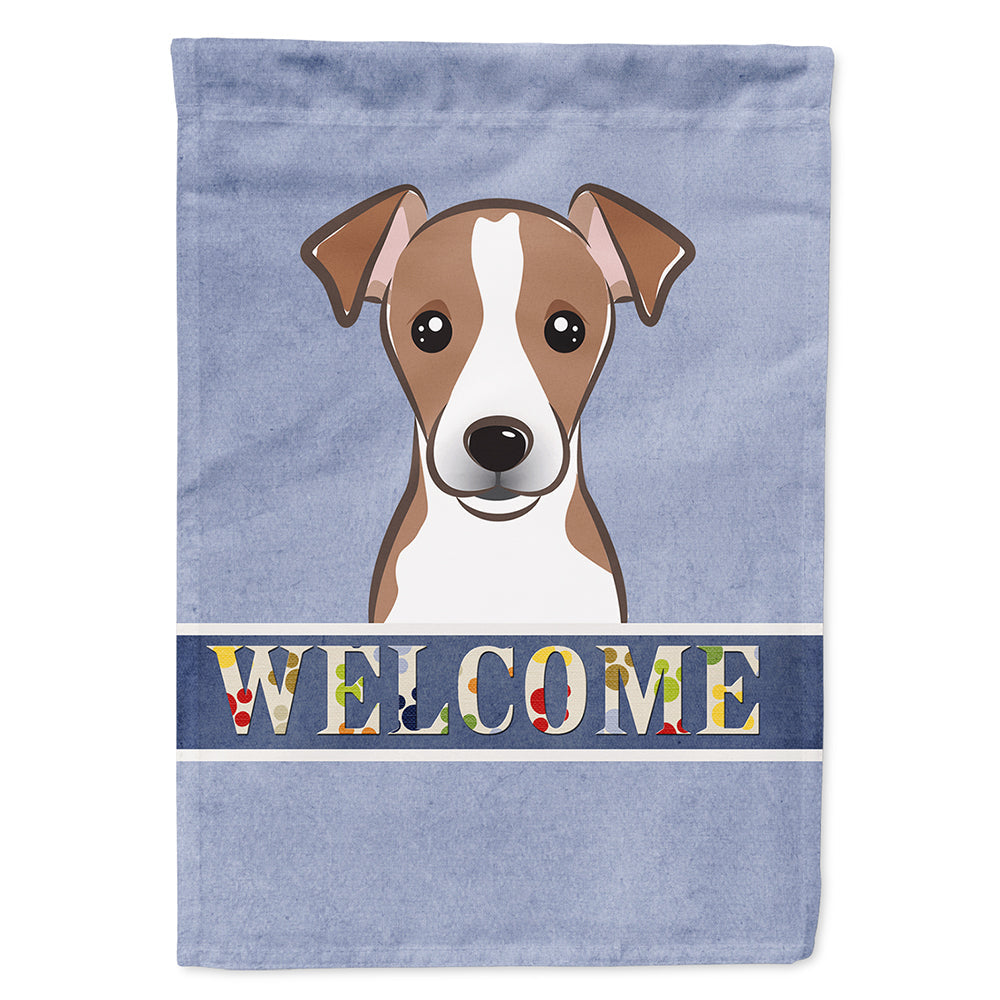 Jack Russell Terrier Welcome House Flag 28x40 Porch Sleeve Pole Decorative Outside Yard Banner Artwork Wall Hanging, Polyester