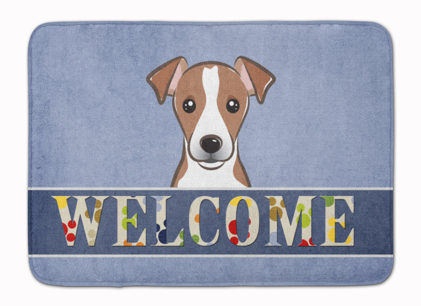 Jack Russell Terrier Welcome Memory Foam Kitchen Mat Machine Washable Anti-Fatigue Cushion Comfort Bath or Kitchen Rug