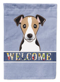 Jack Russell Terrier Welcome House Flag 28x40 Porch Sleeve Pole Decorative Outside Yard Banner Artwork Wall Hanging, Polyester