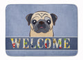 Fawn Pug Welcome Memory Foam Kitchen Mat Machine Washable Anti-Fatigue Cushion Comfort Bath or Kitchen Rug