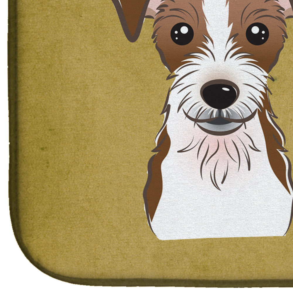 Jack Russell Terrier Spoiled Dog Lives Here Dish Drying Mat Absorbent Dish Drying Mat Pad for Kitchen Counter Dish Drainer Mat for Countertop, 14 x 21", Multicolor