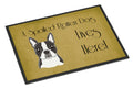 Boston Terrier Spoiled Dog Lives Here Doormat Indoor Outdoor 24H X 36W Front Door Mat Rugs for Entryway, Non Slip Washable Low Pile,