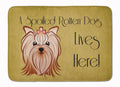 Yorkie Yorkishire Terrier Spoiled Dog Lives Here Memory Foam Kitchen Mat Machine Washable Anti-Fatigue Cushion Comfort Bath or Kitchen Rug