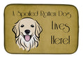 Golden Retriever Spoiled Dog Lives Here Dish Drying Mat Absorbent Dish Drying Mat Pad for Kitchen Counter Dish Drainer Mat for Countertop, 14 x 21", Multicolor