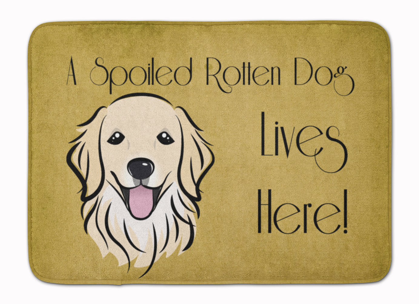 Golden Retriever Spoiled Dog Lives Here Memory Foam Kitchen Mat Machine Washable Anti-Fatigue Cushion Comfort Bath or Kitchen Rug