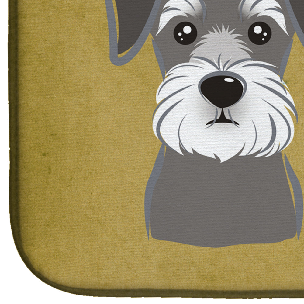 Schnauzer Spoiled Dog Lives Here Dish Drying Mat Absorbent Dish Drying Mat Pad for Kitchen Counter Dish Drainer Mat for Countertop, 14 x 21", Multicolor