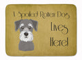 Schnauzer Spoiled Dog Lives Here Memory Foam Kitchen Mat Machine Washable Anti-Fatigue Cushion Comfort Bath or Kitchen Rug