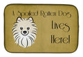 Pomeranian Spoiled Dog Lives Here Dish Drying Mat Absorbent Dish Drying Mat Pad for Kitchen Counter Dish Drainer Mat for Countertop, 14 x 21", Multicolor