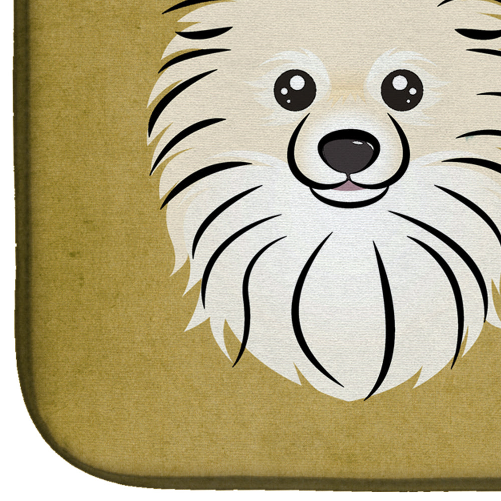 Pomeranian Spoiled Dog Lives Here Dish Drying Mat Absorbent Dish Drying Mat Pad for Kitchen Counter Dish Drainer Mat for Countertop, 14 x 21", Multicolor