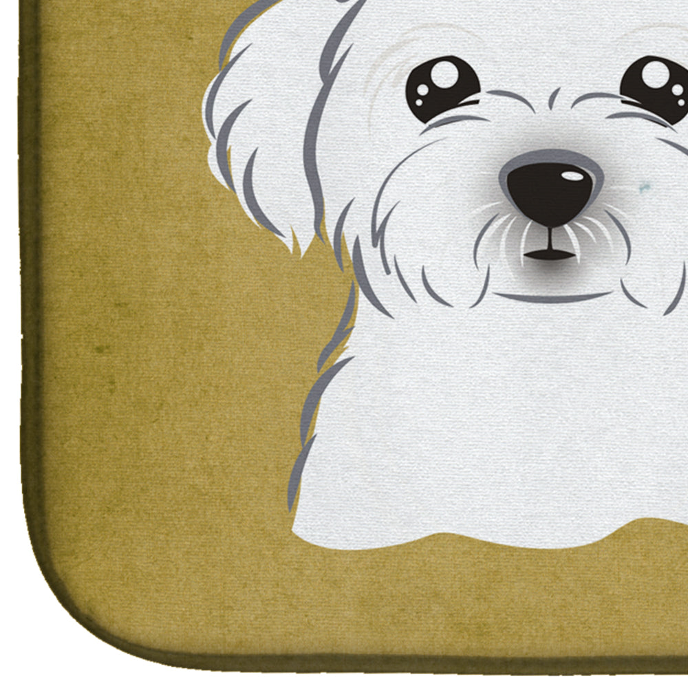 Maltese Spoiled Dog Lives Here Dish Drying Mat Absorbent Dish Drying Mat Pad for Kitchen Counter Dish Drainer Mat for Countertop, 14 x 21", Multicolor