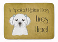 Maltese Spoiled Dog Lives Here Memory Foam Kitchen Mat Machine Washable Anti-Fatigue Cushion Comfort Bath or Kitchen Rug