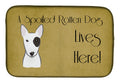 Bull Terrier Spoiled Dog Lives Here Dish Drying Mat Absorbent Dish Drying Mat Pad for Kitchen Counter Dish Drainer Mat for Countertop, 14 x 21", Multicolor