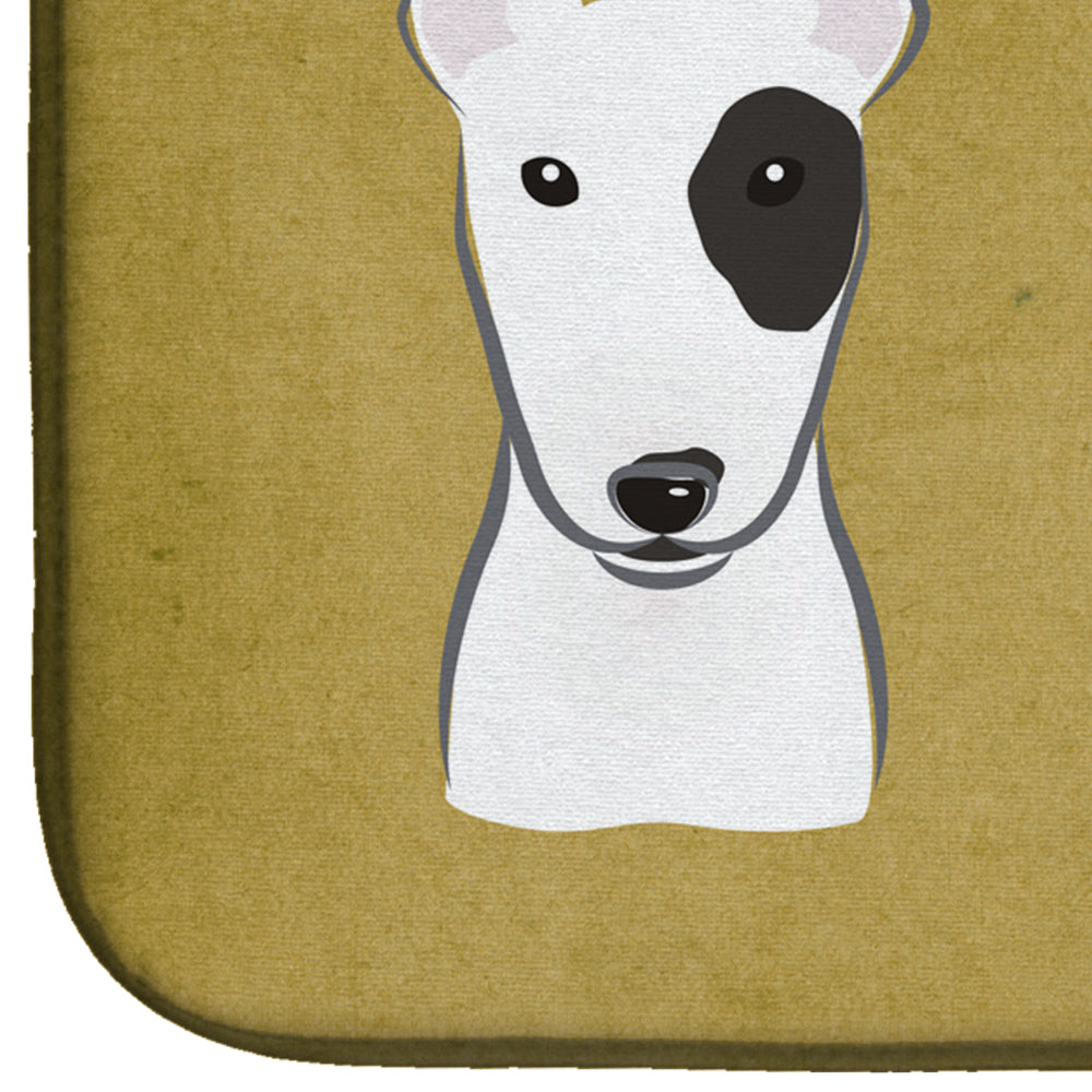 Bull Terrier Spoiled Dog Lives Here Dish Drying Mat Absorbent Dish Drying Mat Pad for Kitchen Counter Dish Drainer Mat for Countertop, 14 x 21", Multicolor