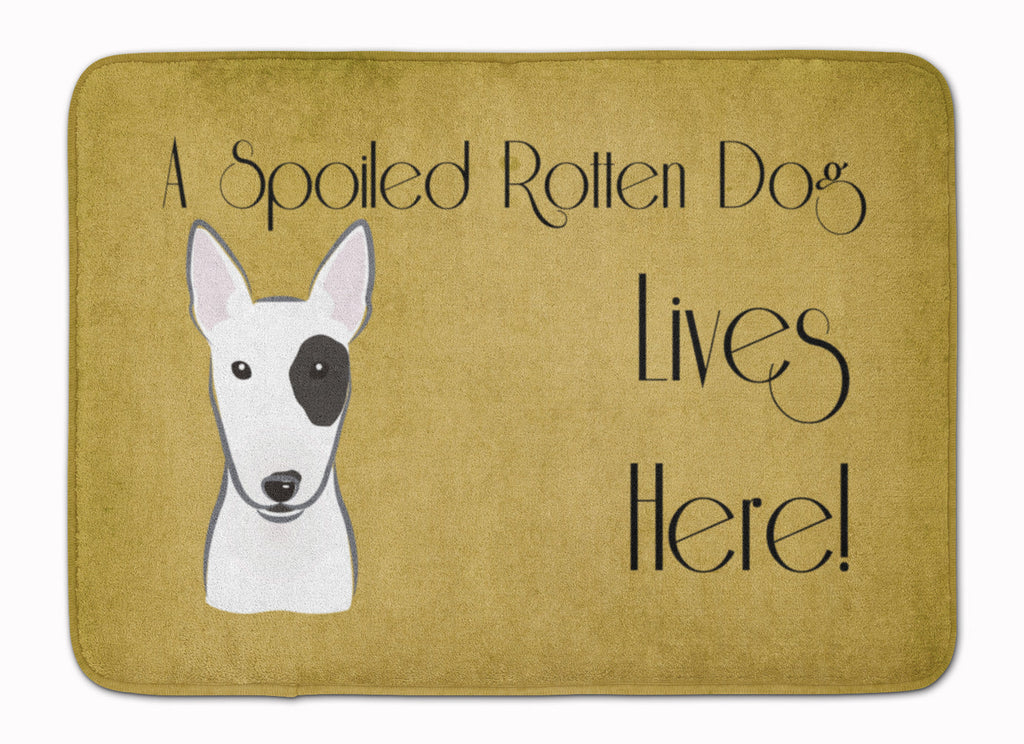 Bull Terrier Spoiled Dog Lives Here Memory Foam Kitchen Mat Machine Washable Anti-Fatigue Cushion Comfort Bath or Kitchen Rug