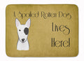 Bull Terrier Spoiled Dog Lives Here Memory Foam Kitchen Mat Machine Washable Anti-Fatigue Cushion Comfort Bath or Kitchen Rug
