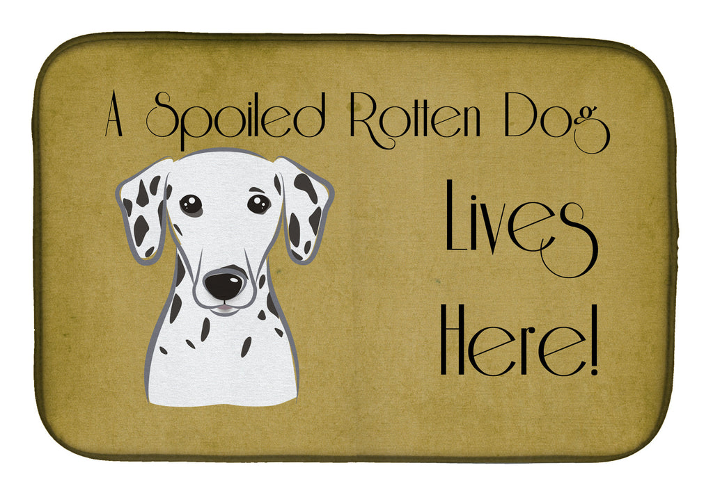 Dalmatian Spoiled Dog Lives Here Dish Drying Mat Absorbent Dish Drying Mat Pad for Kitchen Counter Dish Drainer Mat for Countertop, 14 x 21", Multicolor
