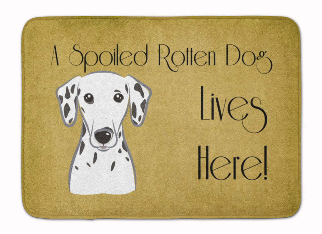 Dalmatian Spoiled Dog Lives Here Memory Foam Kitchen Mat Machine Washable Anti-Fatigue Cushion Comfort Bath or Kitchen Rug