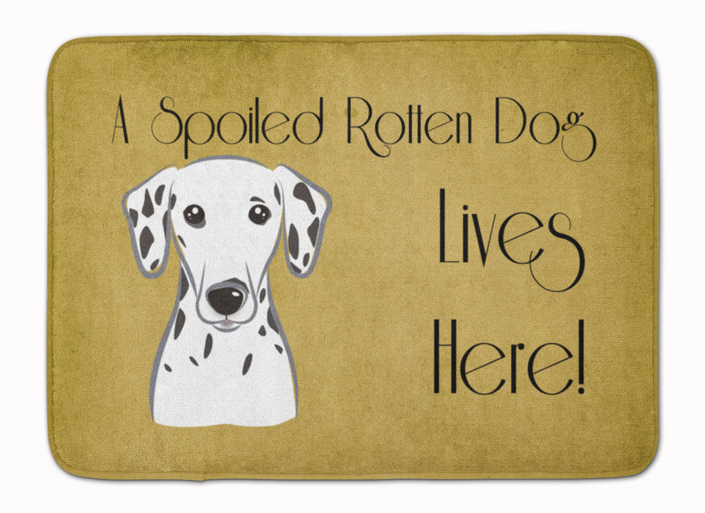 Dalmatian Spoiled Dog Lives Here Memory Foam Kitchen Mat Machine Washable Anti-Fatigue Cushion Comfort Bath or Kitchen Rug