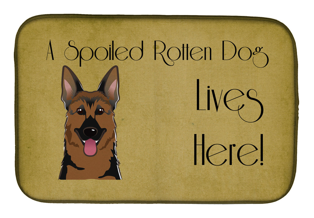 German Shepherd Spoiled Dog Lives Here Dish Drying Mat Absorbent Dish Drying Mat Pad for Kitchen Counter Dish Drainer Mat for Countertop, 14 x 21", Multicolor