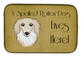 Longhair Creme Dachshund Spoiled Dog Lives Here Dish Drying Mat Absorbent Dish Drying Mat Pad for Kitchen Counter Dish Drainer Mat for Countertop, 14 x 21", Multicolor