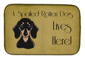 Smooth Black and Tan Dachshund Spoiled Dog Lives Here Dish Drying Mat Absorbent Dish Drying Mat Pad for Kitchen Counter Dish Drainer Mat for Countertop, 14 x 21", Multicolor