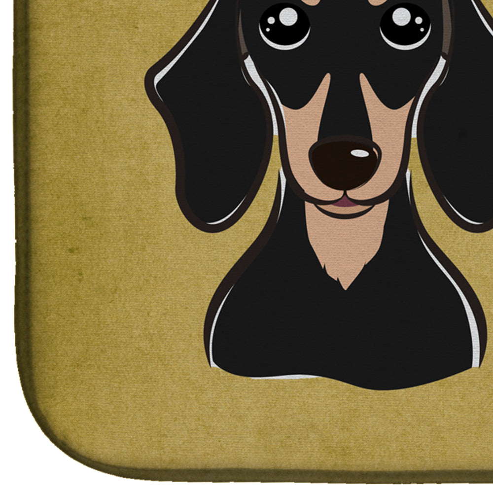 Smooth Black and Tan Dachshund Spoiled Dog Lives Here Dish Drying Mat Absorbent Dish Drying Mat Pad for Kitchen Counter Dish Drainer Mat for Countertop, 14 x 21", Multicolor
