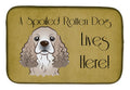 Cocker Spaniel Spoiled Dog Lives Here Dish Drying Mat Absorbent Dish Drying Mat Pad for Kitchen Counter Dish Drainer Mat for Countertop, 14 x 21", Multicolor