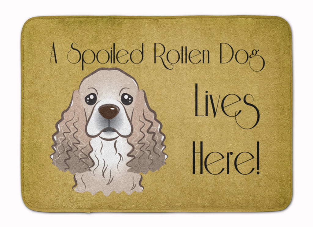 Cocker Spaniel Spoiled Dog Lives Here Memory Foam Kitchen Mat Machine Washable Anti-Fatigue Cushion Comfort Bath or Kitchen Rug