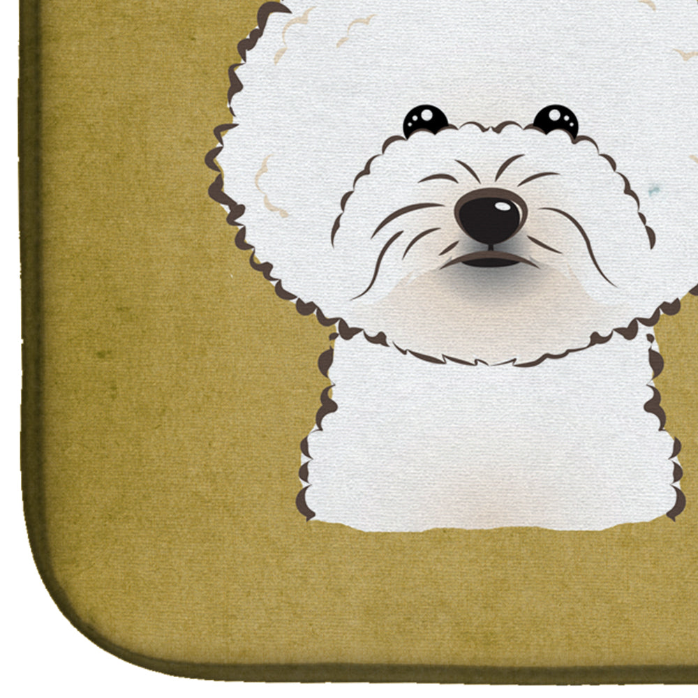 Bichon Frise Spoiled Dog Lives Here Dish Drying Mat Absorbent Dish Drying Mat Pad for Kitchen Counter Dish Drainer Mat for Countertop, 14 x 21", Multicolor