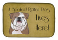 English Bulldog  Spoiled Dog Lives Here Dish Drying Mat Absorbent Dish Drying Mat Pad for Kitchen Counter Dish Drainer Mat for Countertop, 14 x 21", Multicolor
