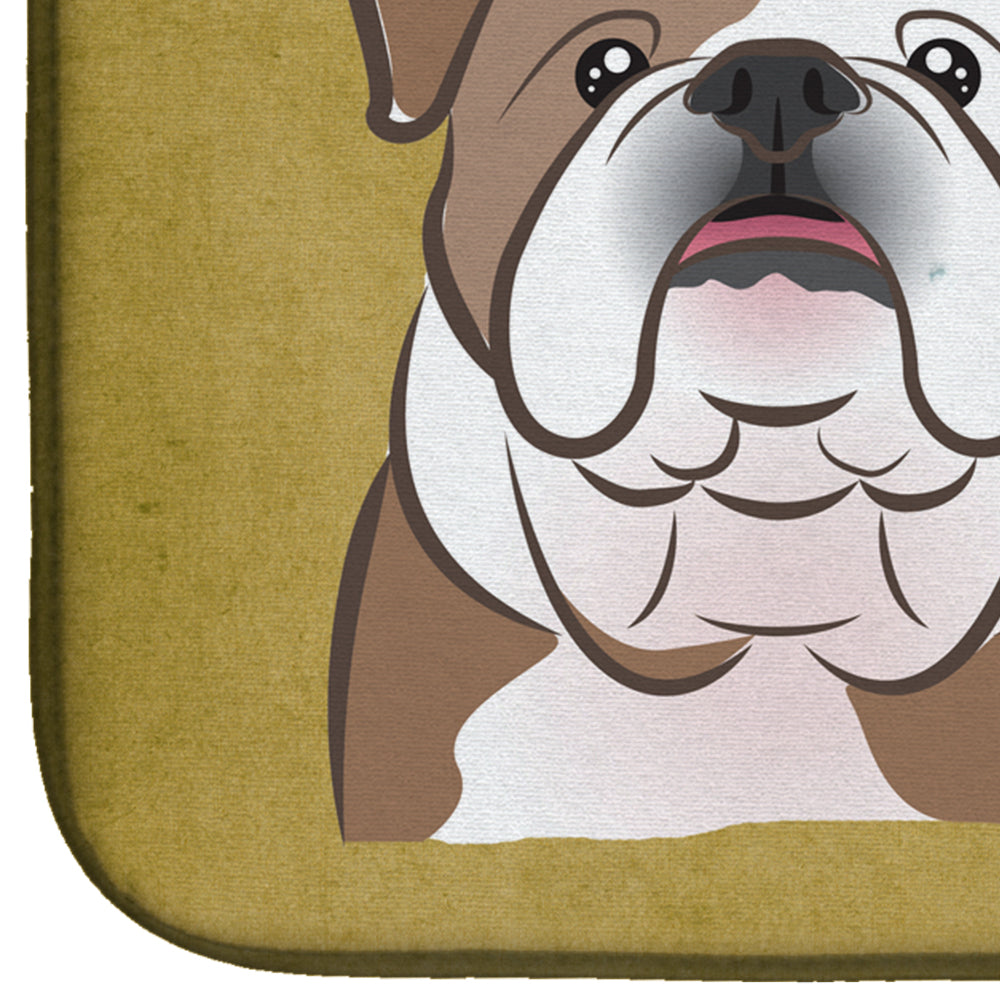 English Bulldog  Spoiled Dog Lives Here Dish Drying Mat Absorbent Dish Drying Mat Pad for Kitchen Counter Dish Drainer Mat for Countertop, 14 x 21", Multicolor