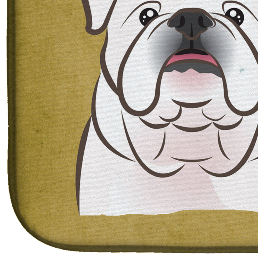 White English Bulldog  Spoiled Dog Lives Here Dish Drying Mat Absorbent Dish Drying Mat Pad for Kitchen Counter Dish Drainer Mat for Countertop, 14 x 21", Multicolor