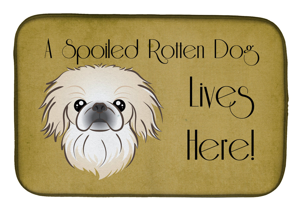Pekingese Spoiled Dog Lives Here Dish Drying Mat Absorbent Dish Drying Mat Pad for Kitchen Counter Dish Drainer Mat for Countertop, 14 x 21", Multicolor